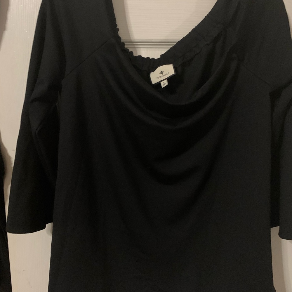 Tuckernuck Black Blouse 3/4 sleeve - off the shoulder